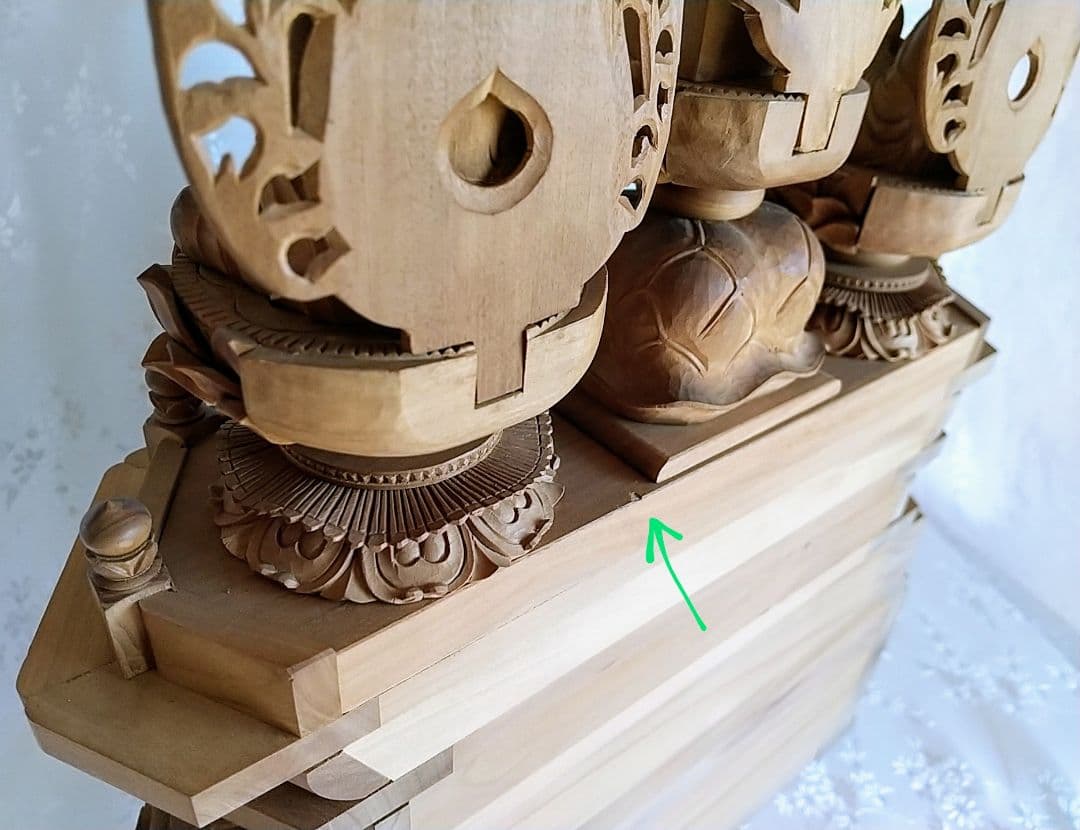 三宝尊 [大#81] 題目宝塔 釈迦如来坐像 多宝如来坐像 ◆白檀 木彫 仏像