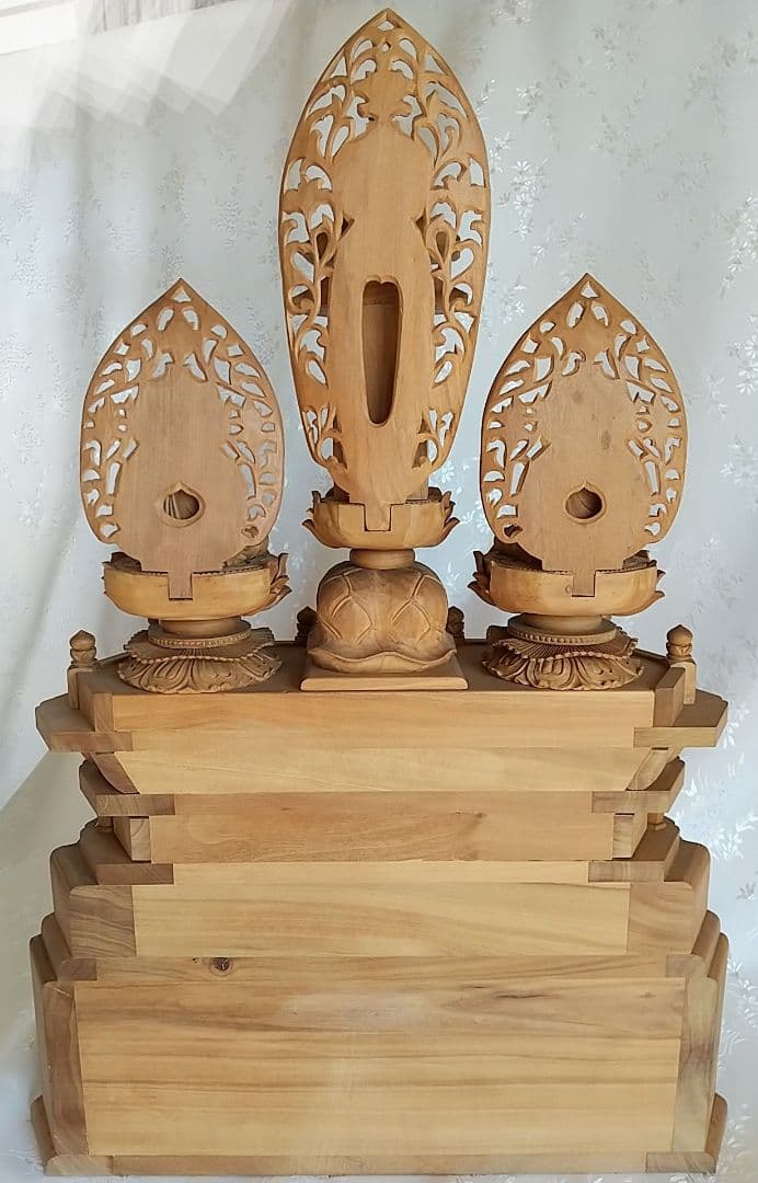 三宝尊 [大#81] 題目宝塔 釈迦如来坐像 多宝如来坐像 ◆白檀 木彫 仏像