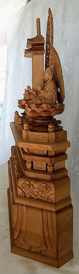 三宝尊 [大#81] 題目宝塔 釈迦如来坐像 多宝如来坐像 ◆白檀 木彫 仏像