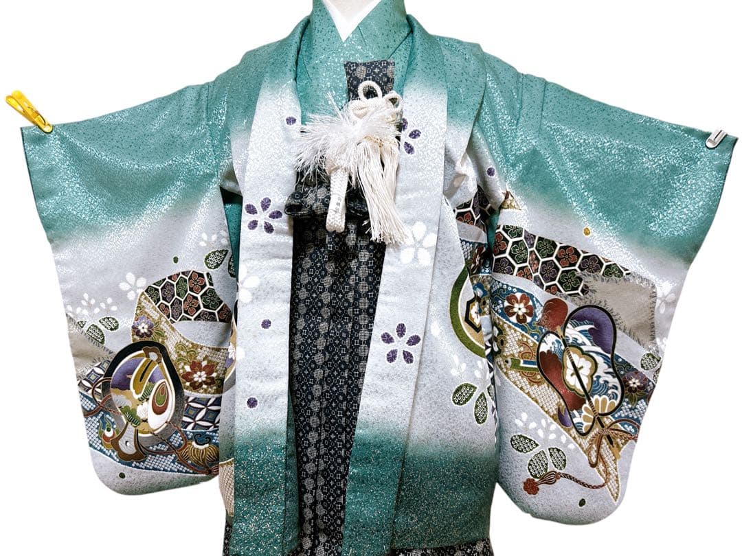 【専用出品】3歳から4歳♡七五三　男の子　フルセット　一式　緑　小さめ　鷹