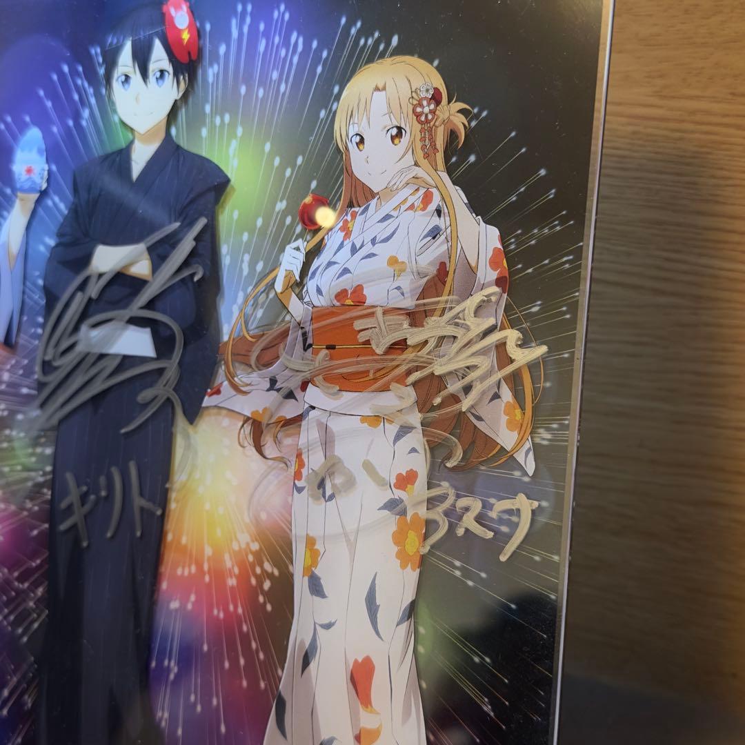ソードアートオンライン キャスト４名 声優 直筆サイン入り コラボアクリルパネル