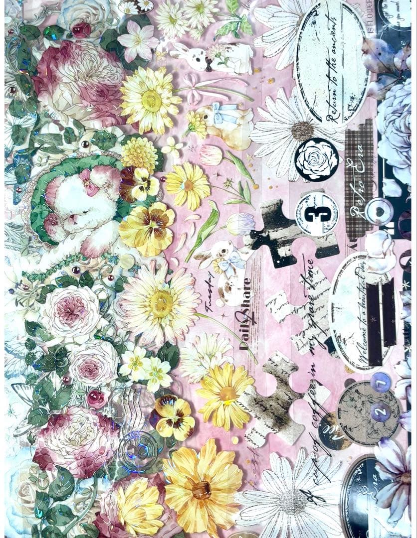 セール‼️70枚セット 大量❗️海外PETマステ切り売りセット お花 70-LL-ク