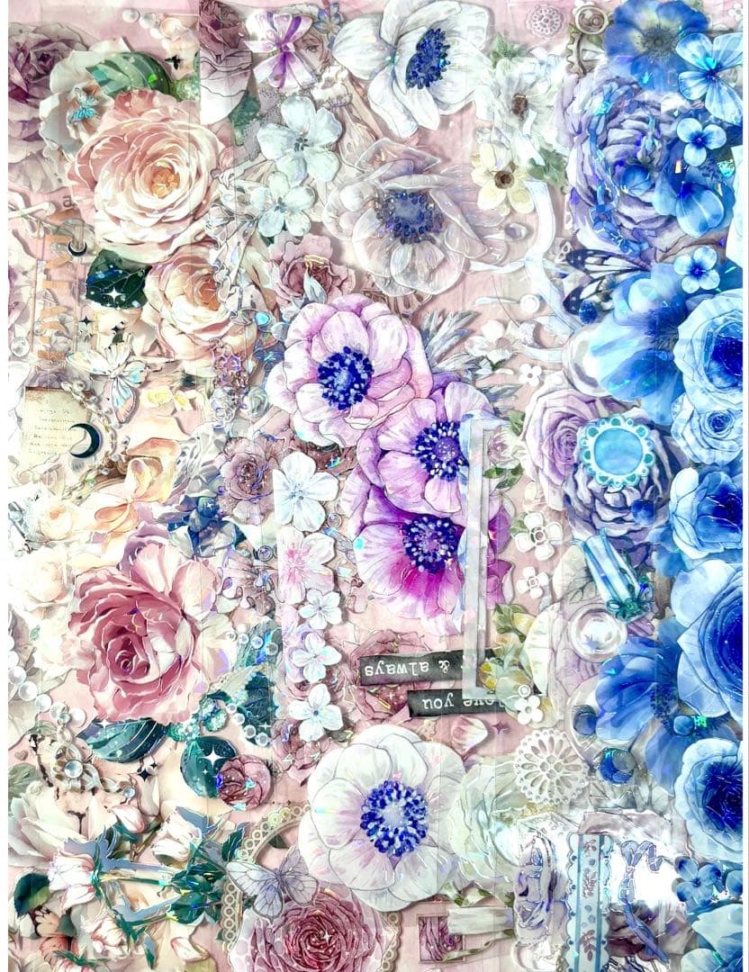 セール‼️70枚セット 大量❗️海外PETマステ切り売りセット お花 70-LL-ク