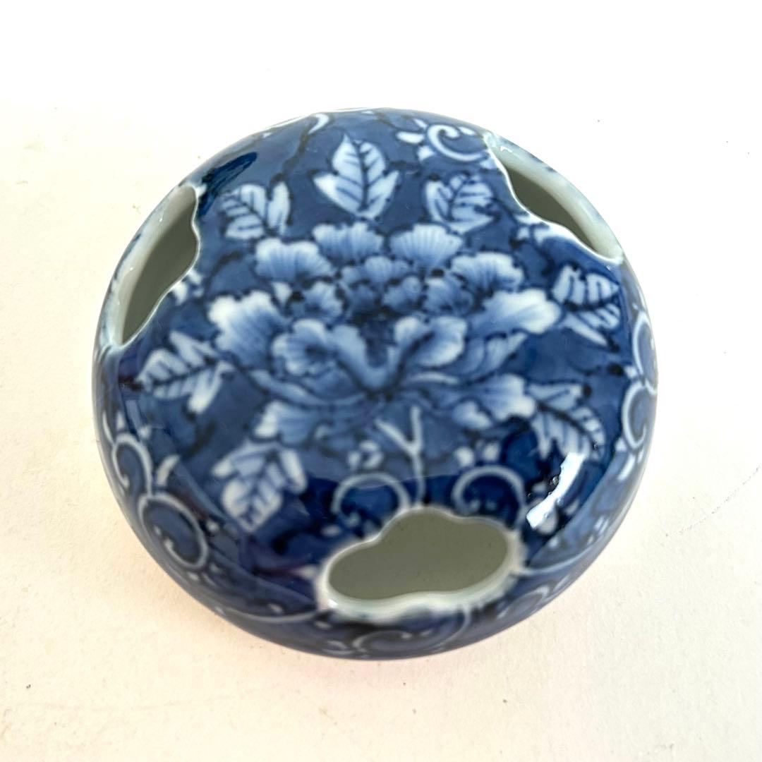 【未使用】京焼 清水焼 京都 香炉 染付け 平安 木箱入り 土山 松泉作