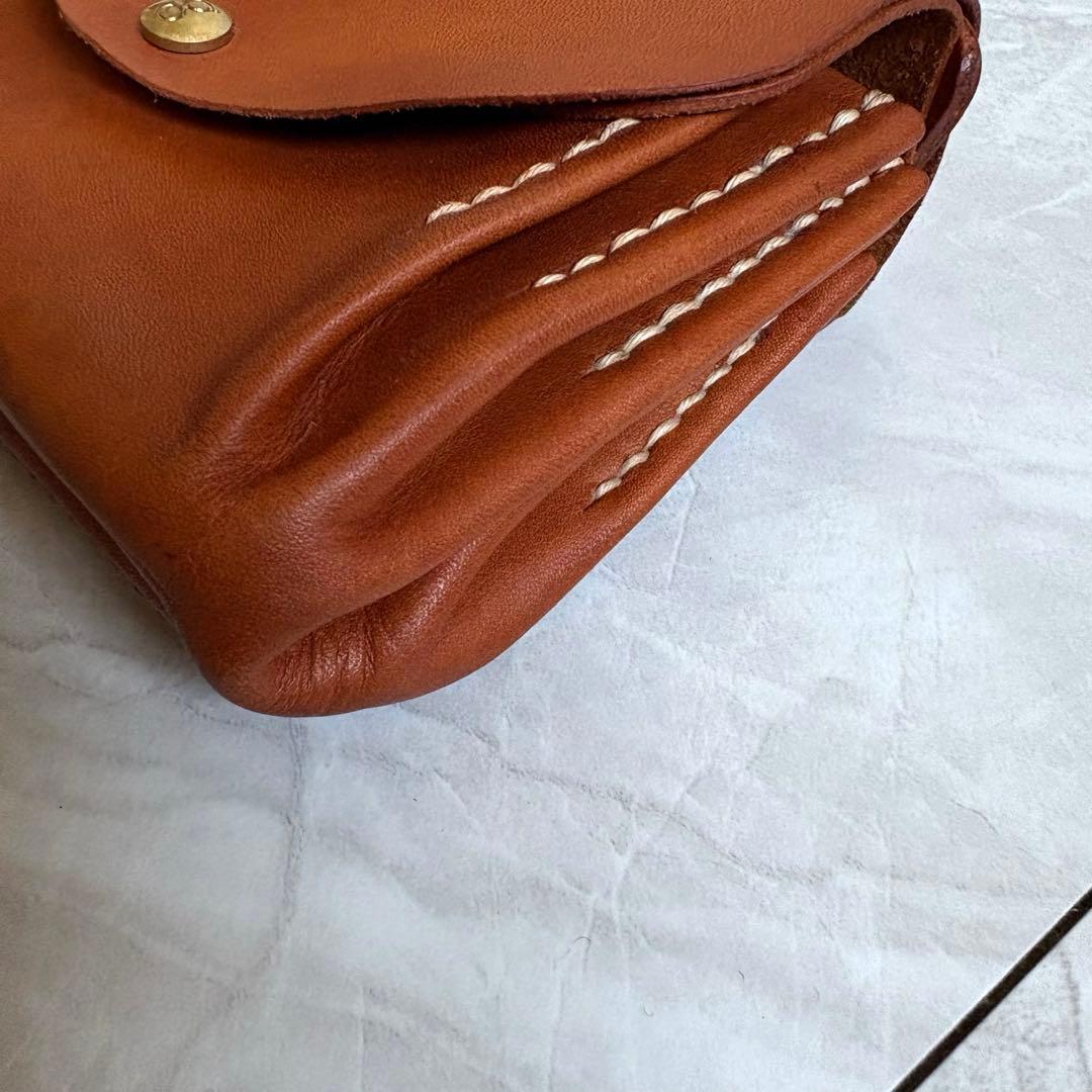 genten ゲンテン レザー折り財布 牛革 ブラウン 美品