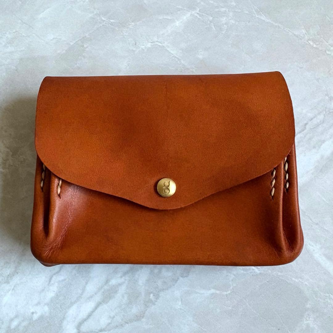 genten ゲンテン レザー折り財布 牛革 ブラウン 美品