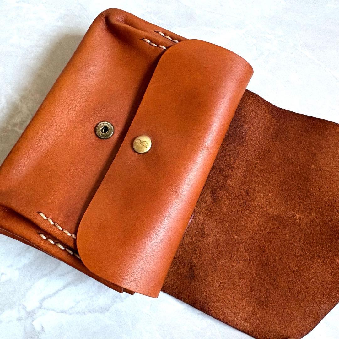 genten ゲンテン レザー折り財布 牛革 ブラウン 美品