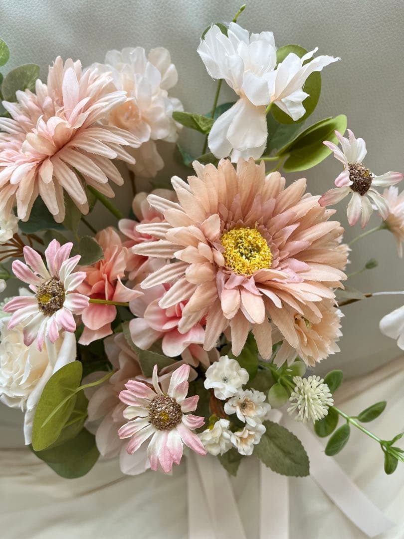 ウェディングブーケとブートニアのセット♡ガーベラブーケ♡前撮り♡挙式