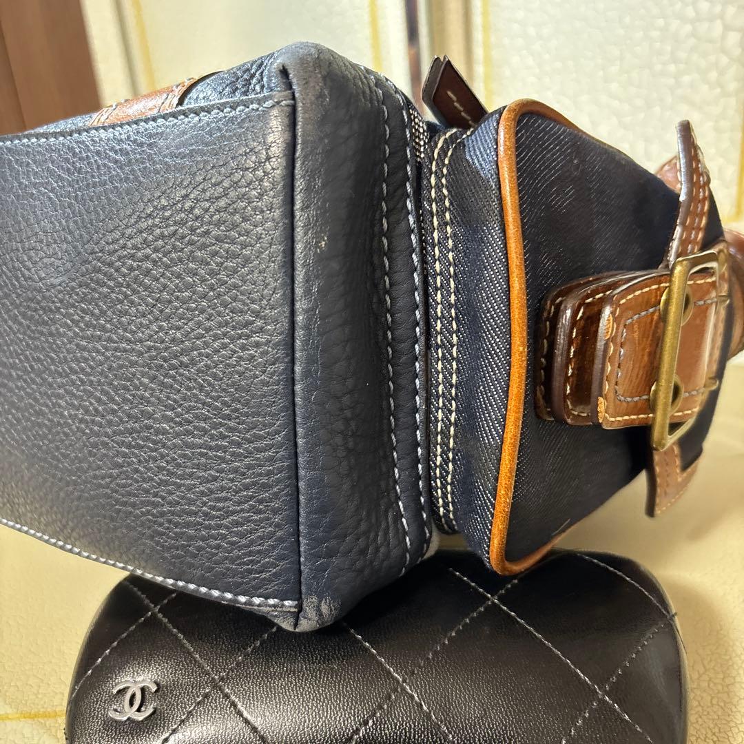 COACH トートバッグ パッチワーク デニム シグネチャー　レザーハンドバック