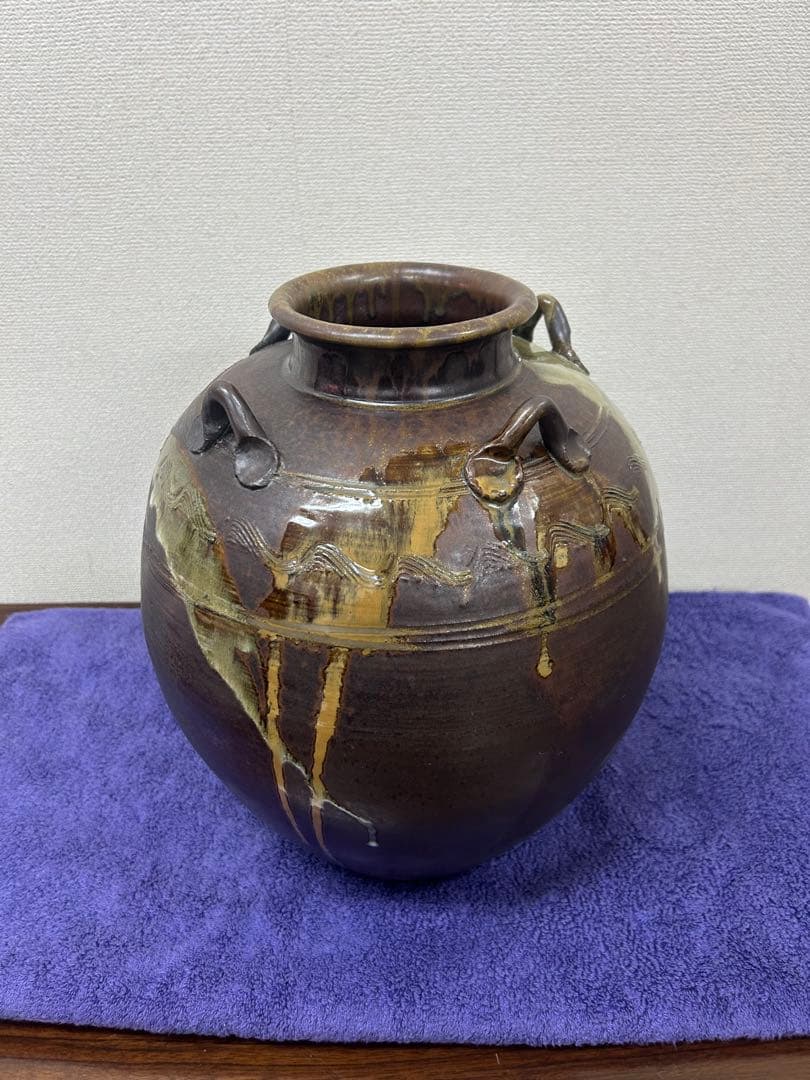 高取焼　壺　大壺