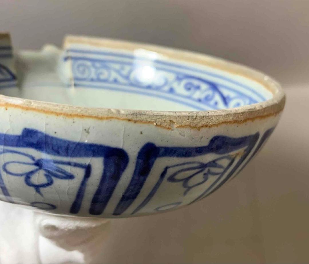 中国 染付鳳凰絵片口　f2250903