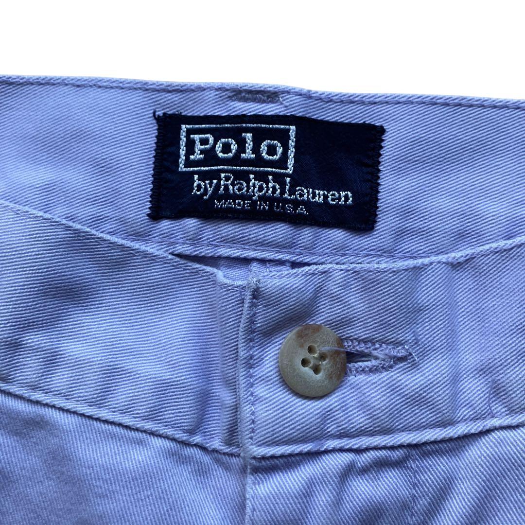 USA製90s極太 ポロバイラルフローレン チノパン ポロチノ薄紫 W32L30