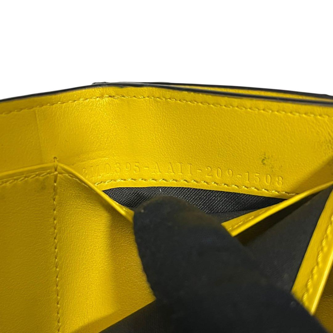 希少✨フェンディ 三つ折り財布 FFロゴ エフイズ エンボス レザー イエロー