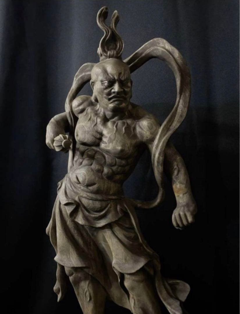 特大72cm 井波彫刻　楠材　木彫仏像　仏師手仕上げ品　仁王像　金剛力士像一式