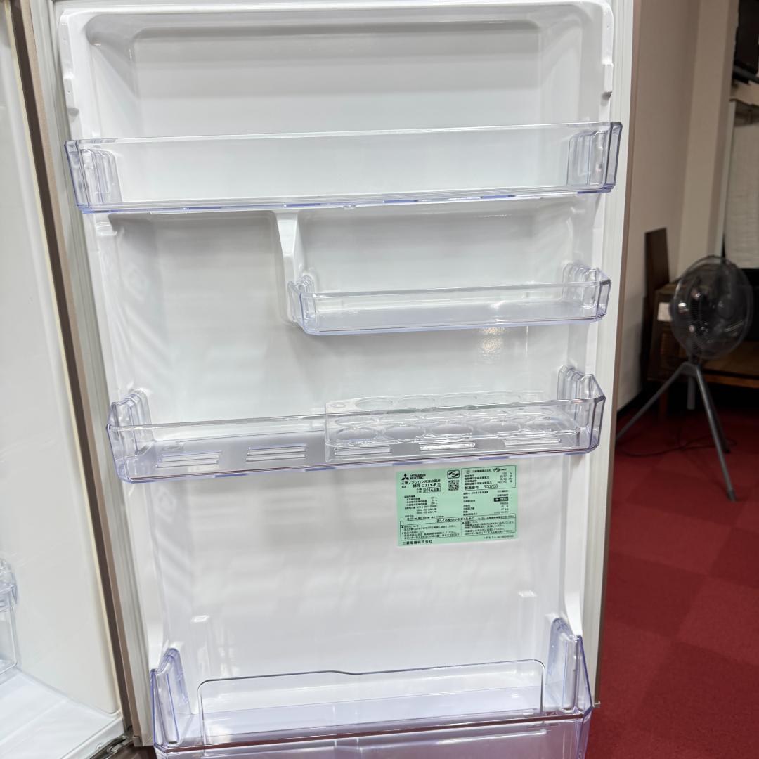 東京23区送料無料　美品三菱2014年製　3ドア370L　洗浄/除菌済み