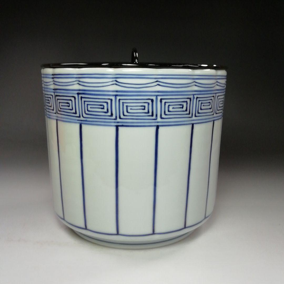 Ｓ７８９　水指　『染付　桶側水指』『橋本喜泉造』　共箱　茶道具