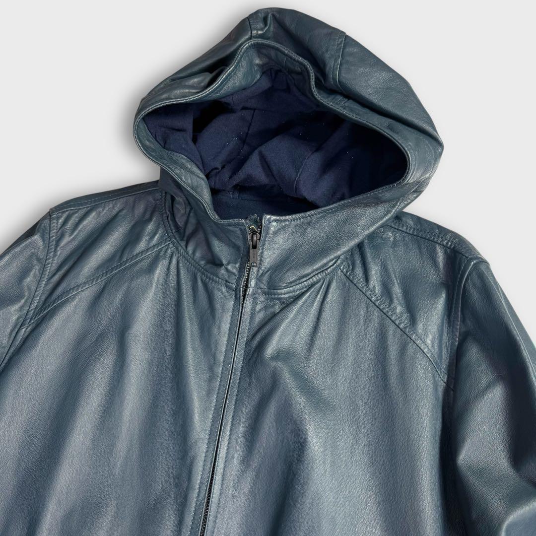 希少 美品 L ヒステリックグラマー レザージャケット ネイビー ライダース