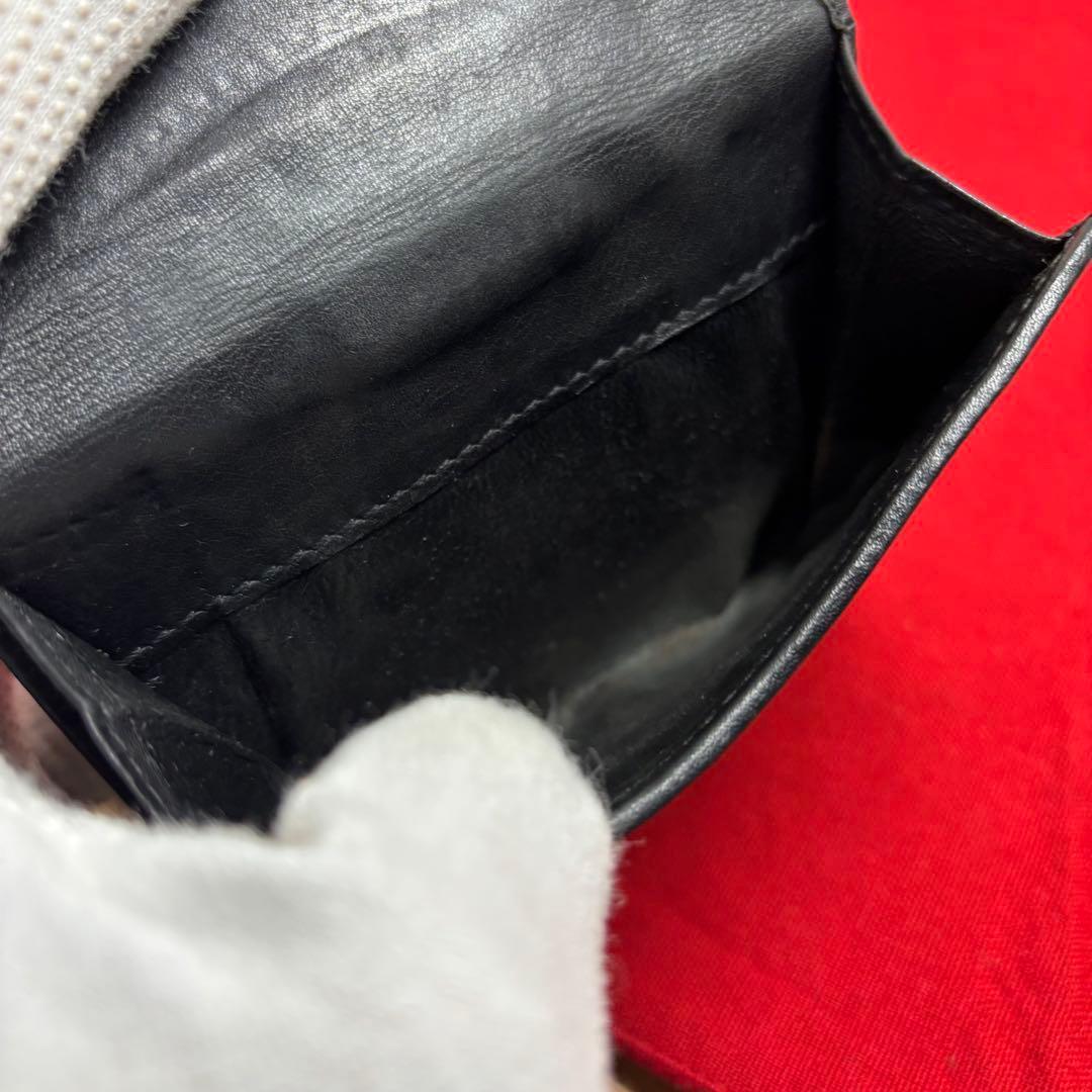 GUCCI グッチ インターロッキング Wホック 二つ折り GG BLACK