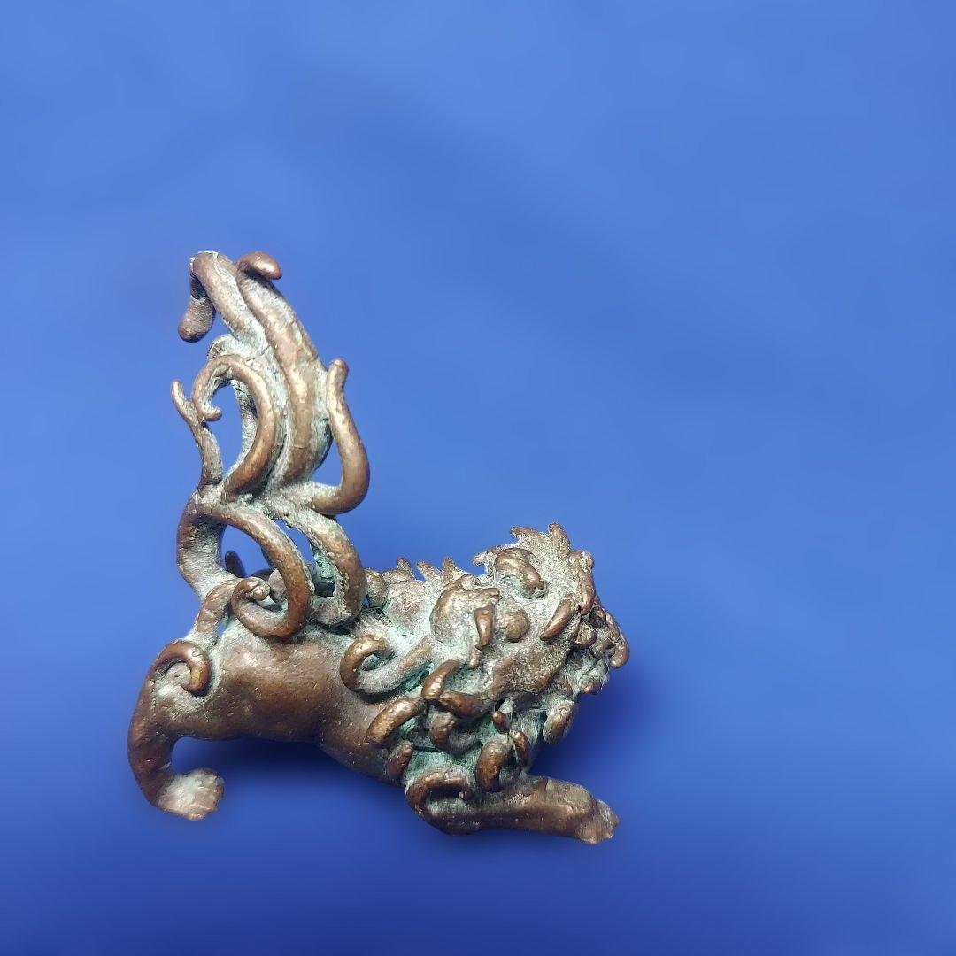 獅子　置物　縁起物　真鍮製または銅製