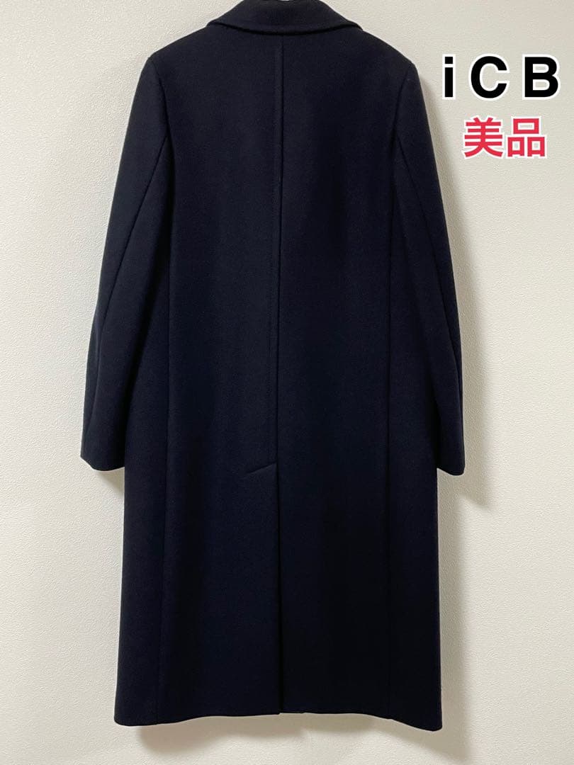 【美品】iCB ネイビー ロングチェスターコート