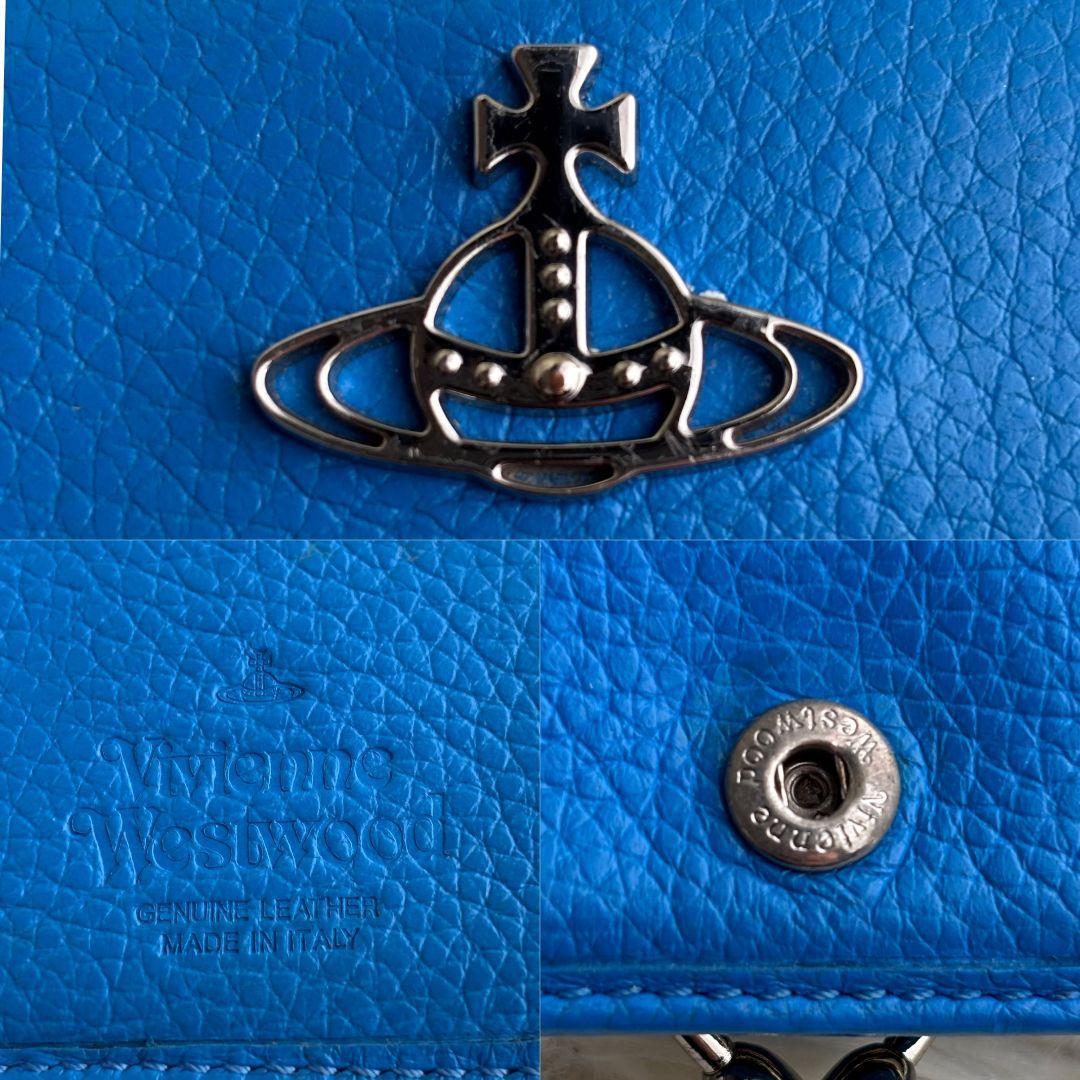 【激レア 美品】ヴィヴィアンウエストウッド　二つ折り財布　がま口　オーブ　ブルー