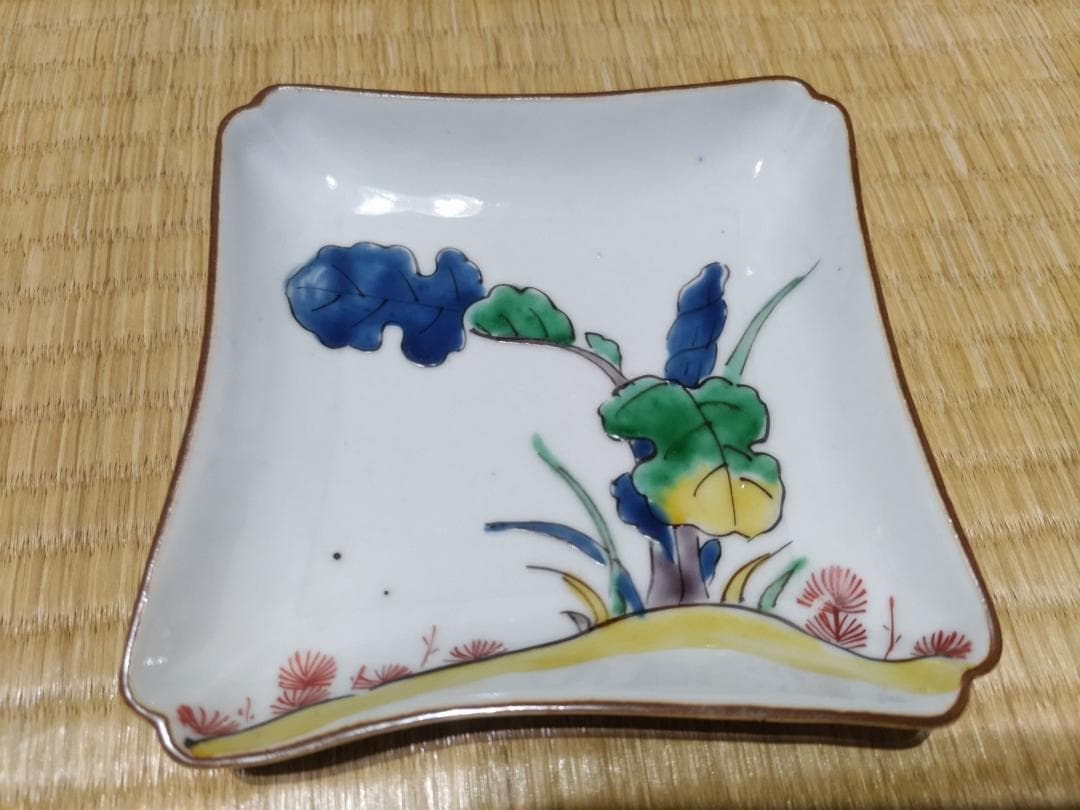 九谷焼　色絵　端皿　無傷・完品
