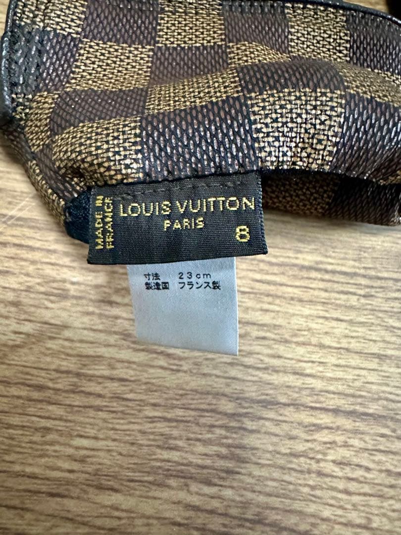 LOUIS VUITTON/ルイヴィトン　手袋　革　美品　送料込　ダミエ　茶