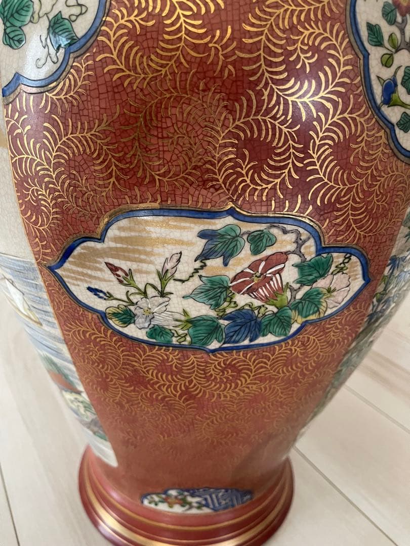 Shine TLS樣限定 七福神 角福刻印あり 豪華色絵 希少 壺 花瓶 金彩