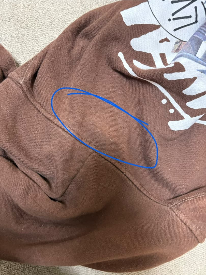 Stussy ブラウン フード付きジップパーカー