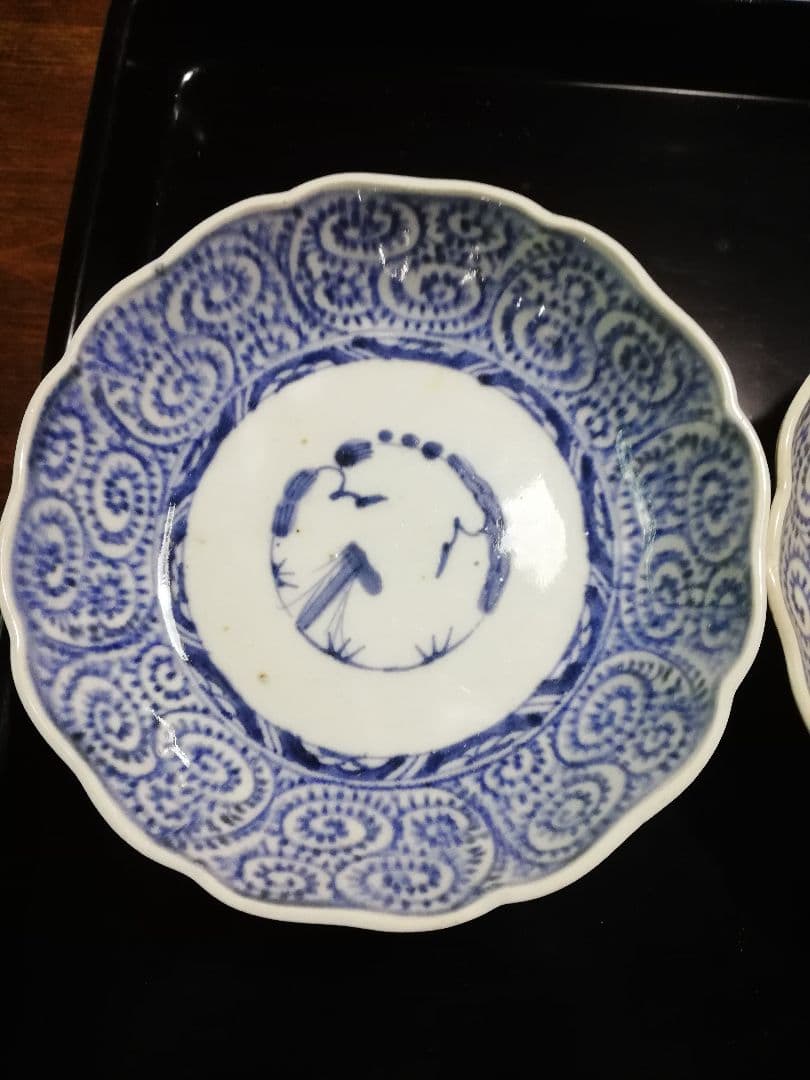 (古伊万里)蛸唐草2枚