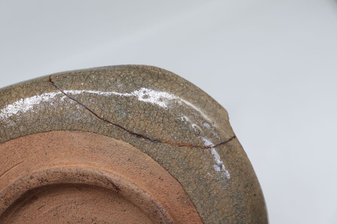 江戸　絵唐津　雁紋菓子皿　共箱　送料込み0805