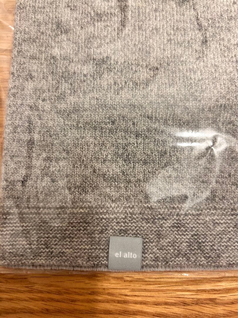 【新品未使用】エルアルト カシミヤネックウォーマー 杢グレー
