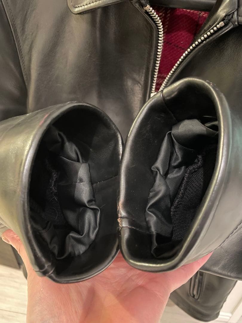 コ*ジ様 ショット⭐︎シングルライダースジャケット36 トラッカー