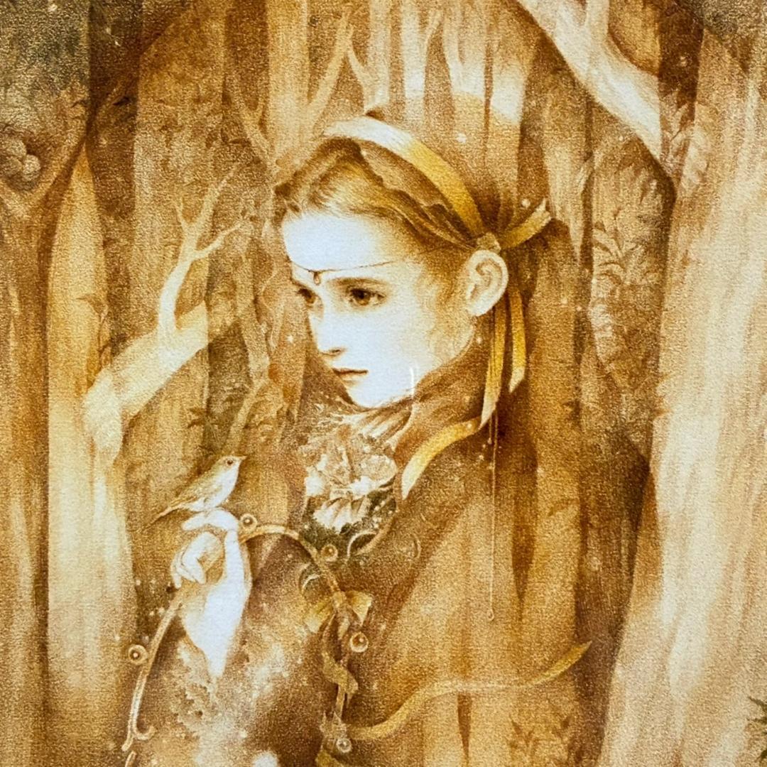 美品 きたのじゅんこ「金色の森の少女」アイリス 直筆サイン入り 作品保証書付属