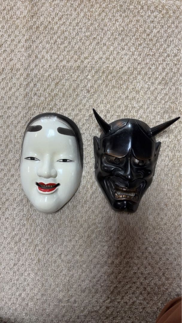 ば*び様 白 黒 能面 鉄製