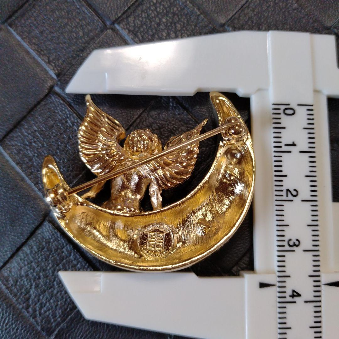 GIVENCHY　ヴィンテージブローチ　エンジェル　月