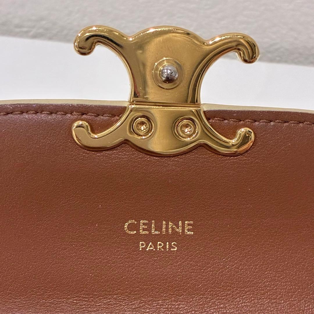 CELINE セリーヌ トリオンフ コンパクト ウォレット アイボリー