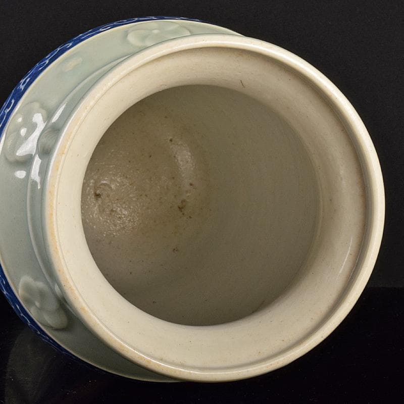 瀬戸焼　古瀬戸　青磁染付　四君子文　花瓶　高さ約30㎝　D　R7683B