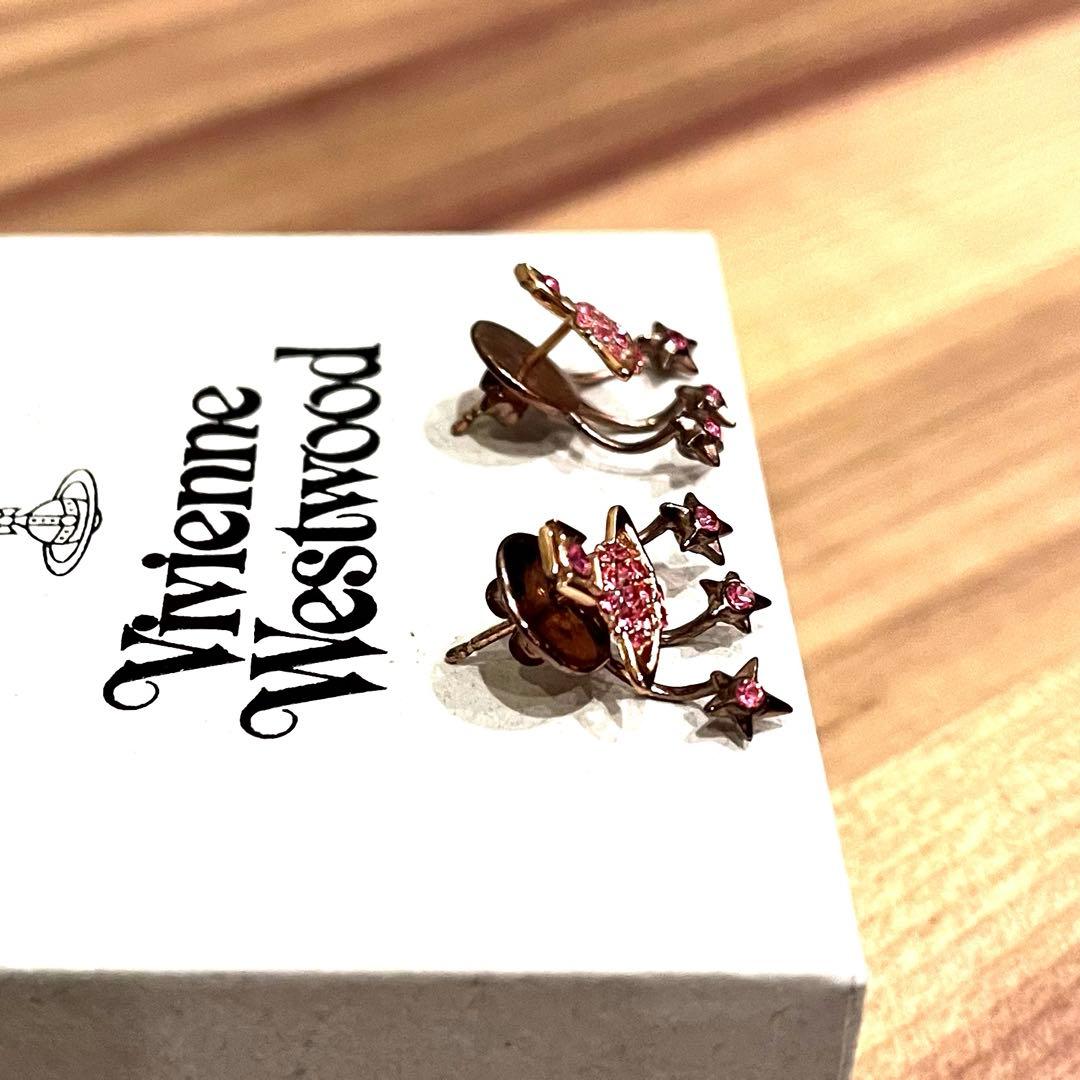 ✨希少✨ヴィヴィアンウエストウッド ピアス オーブ ピンクストーン 3D ORB