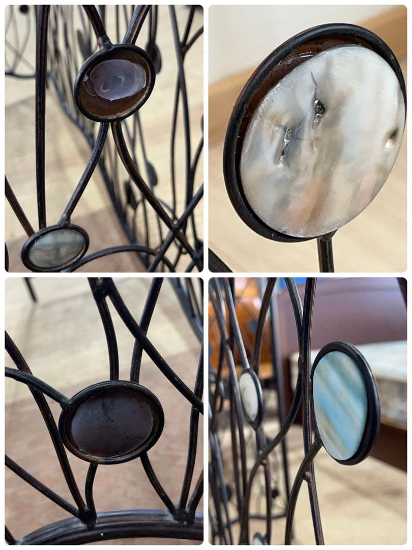 コンソールテーブル アイアン サイドテーブル 大理石風 -206-