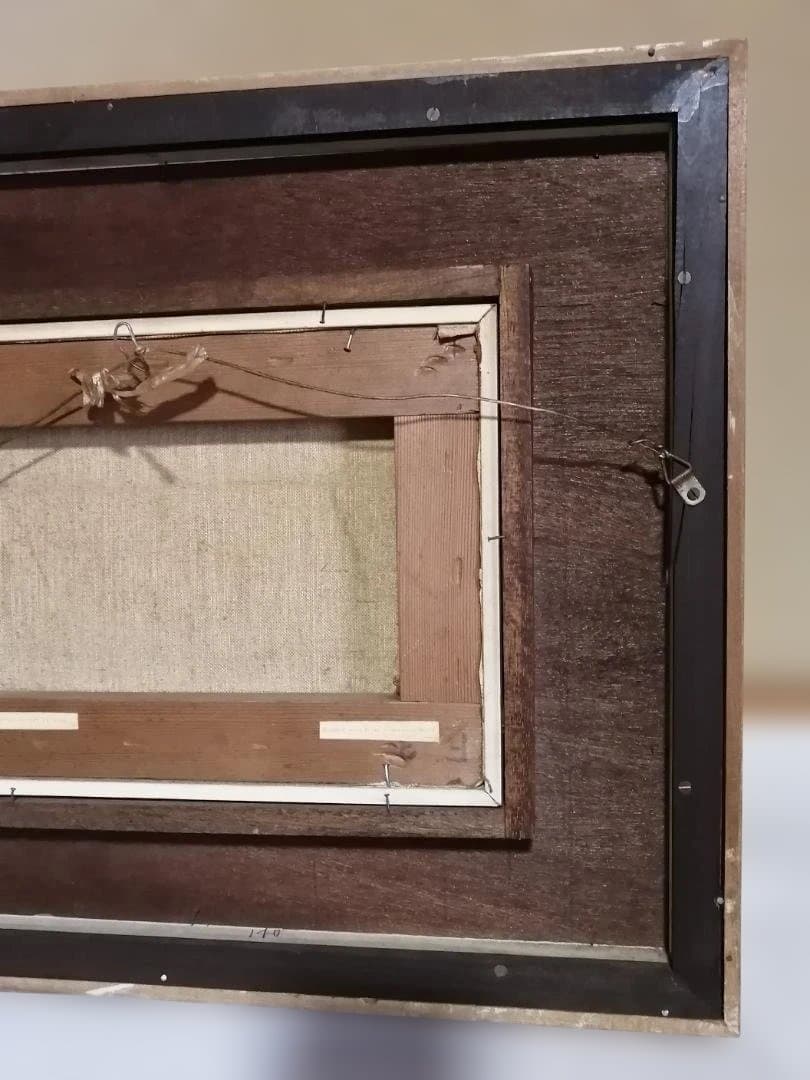 複製画　ヴィンテージ　「ジャン＝バティスト・カミーユ・コロー」風景画　額縁付き