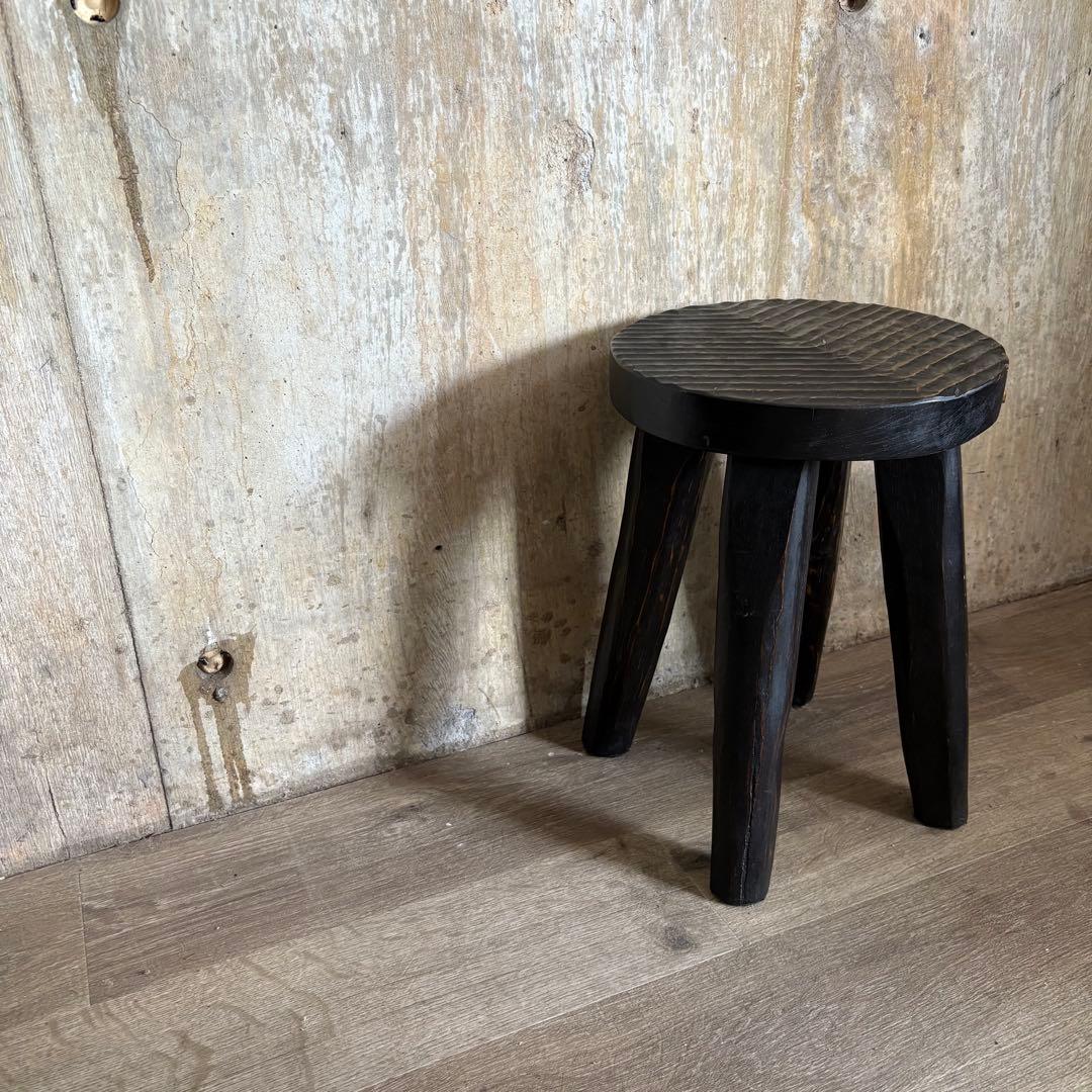 ヴィンテージ　スツール　ヘリンボーン柄　4本脚