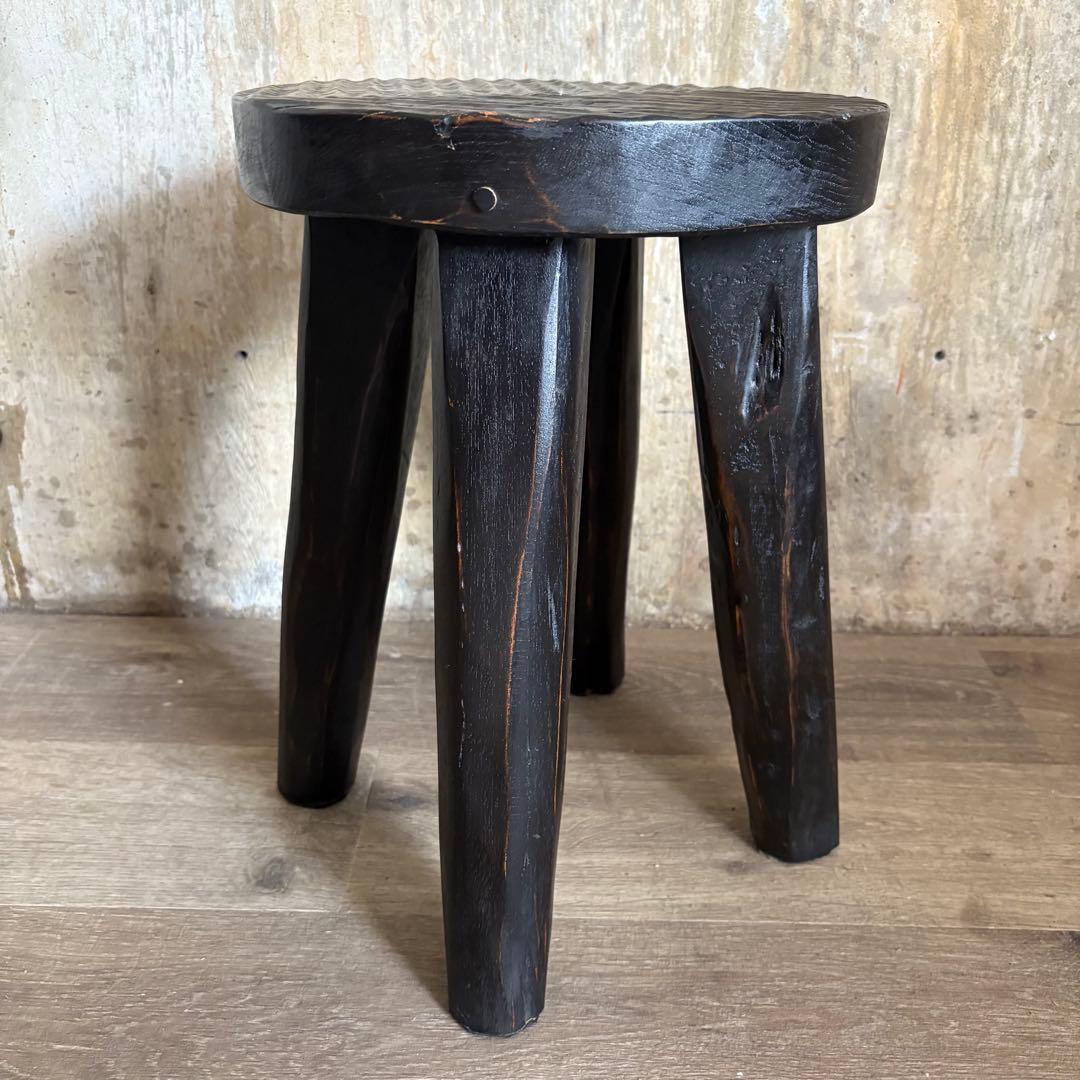 ヴィンテージ　スツール　ヘリンボーン柄　4本脚