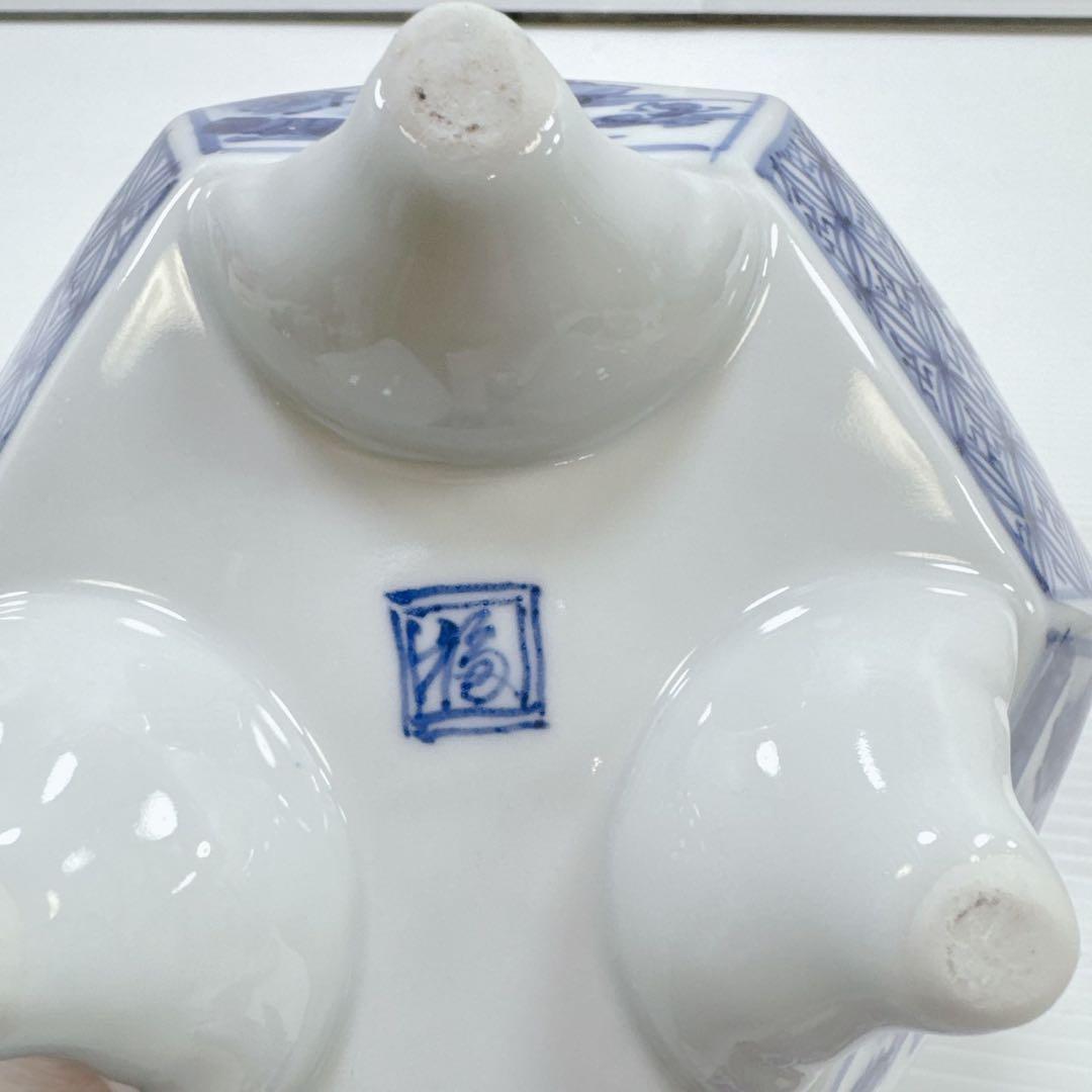 k553 九谷　香炉　三つ足　九谷焼 シーサー