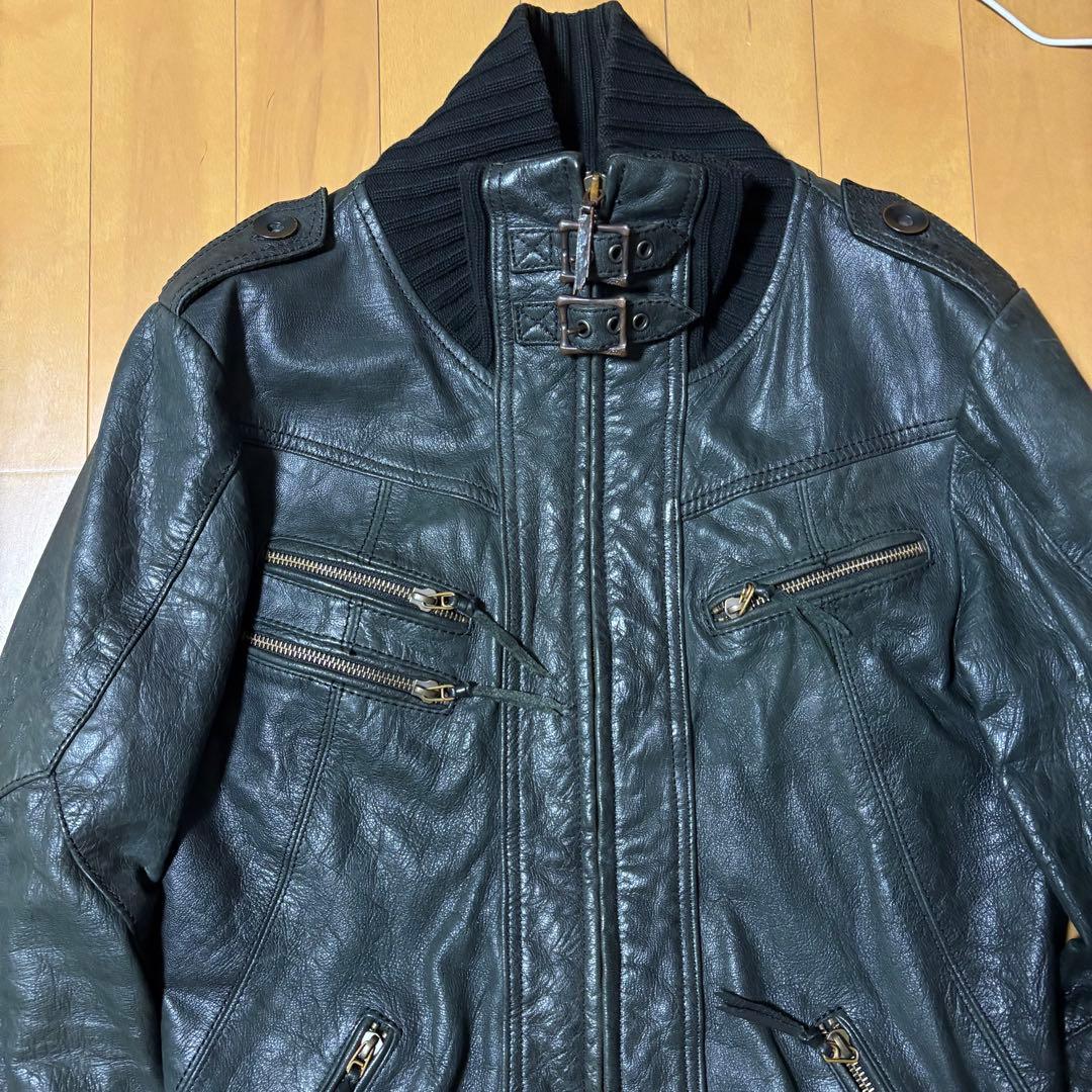 14th addiction レザー ジャケット 羊革 黒 「1」