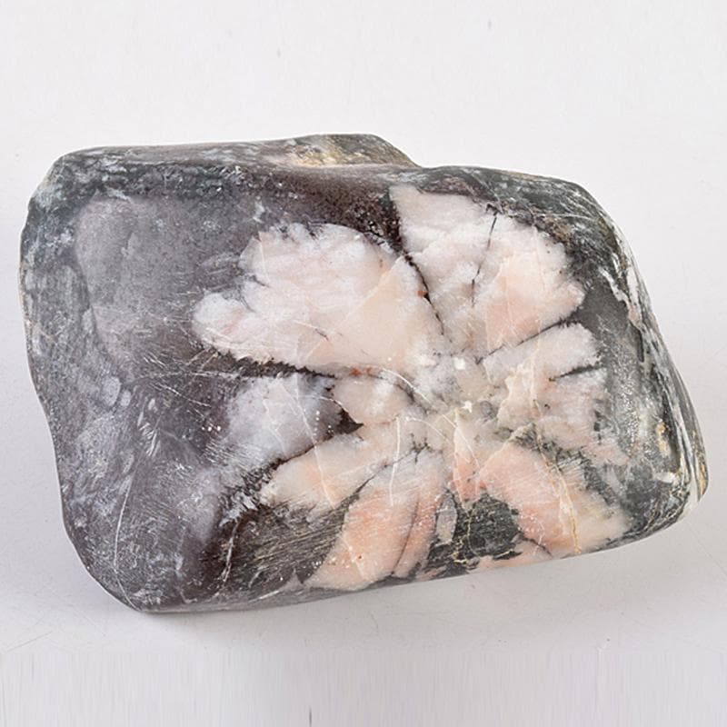 天然石　鑑賞石　菊花石　置物　重さ約587g　V　R8604