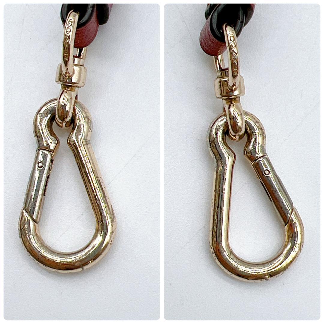 極美品 COACH 2wayバッグ レザー 斜め掛け レッド系 f214