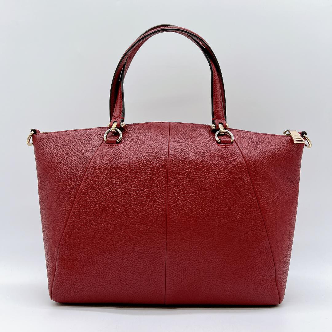 極美品 COACH 2wayバッグ レザー 斜め掛け レッド系 f214