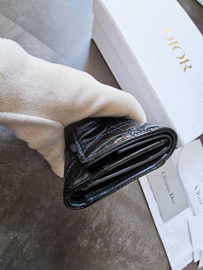 【美品】Lady Dior Lotus クリスチャンディオールミニウォレット