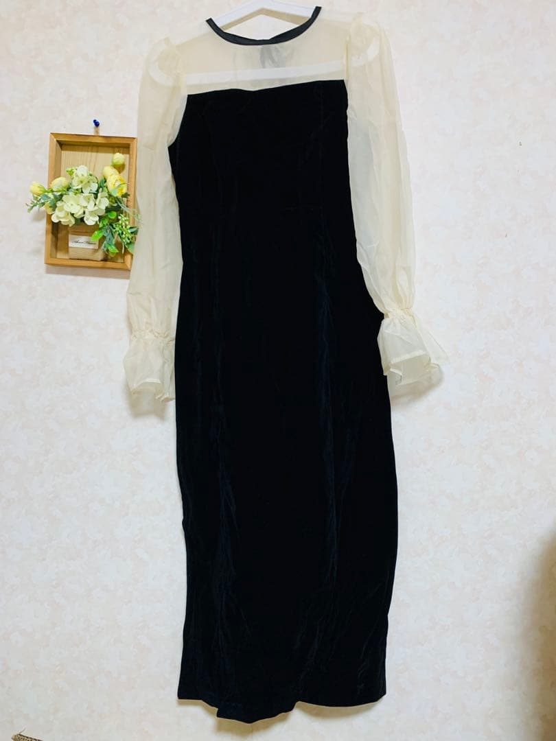 Chico 【SALON by Chico限定】配色シースルータイトロングドレス